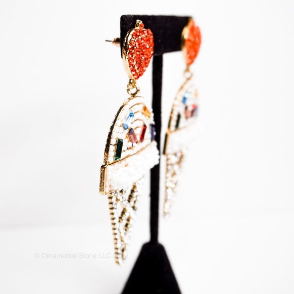 Vanilla Sprinkles Ice Cream Cone Earrings Bead 011 - Picture 7 of 8